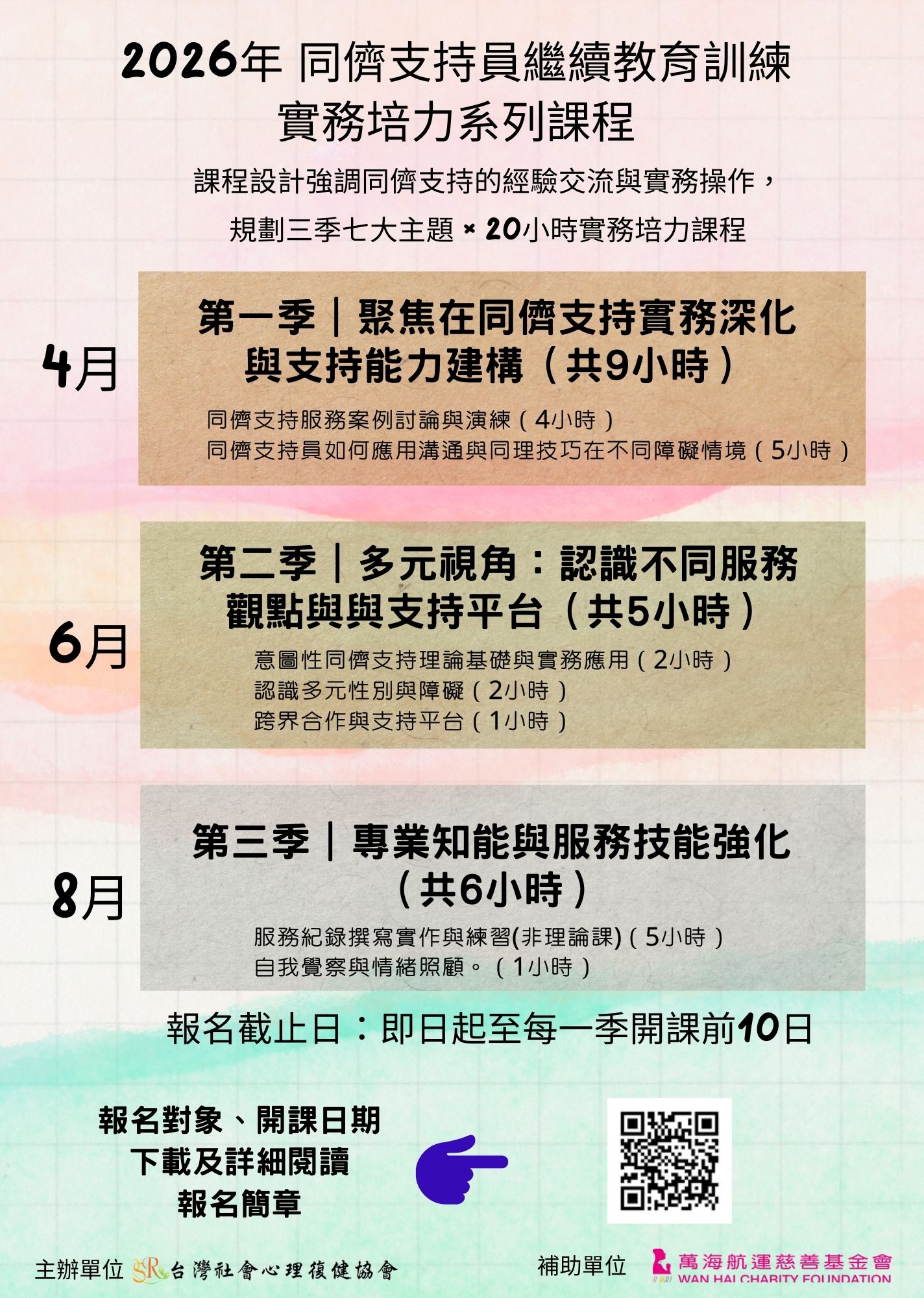 2026年同儕支持員繼續教育訓練：實務培力系列課程